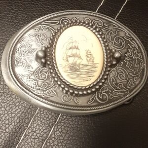 VINTAGE SHIP CUTTER BELT BUCKLE NRMINT CONDITION